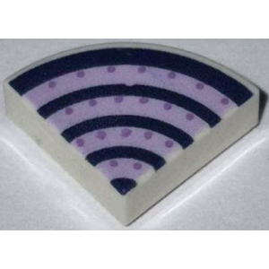 Tegel, Rond 1x1 kwart met strepen en stippen White