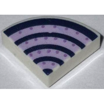 Tegel, Rond 1x1 kwart met strepen en stippen White