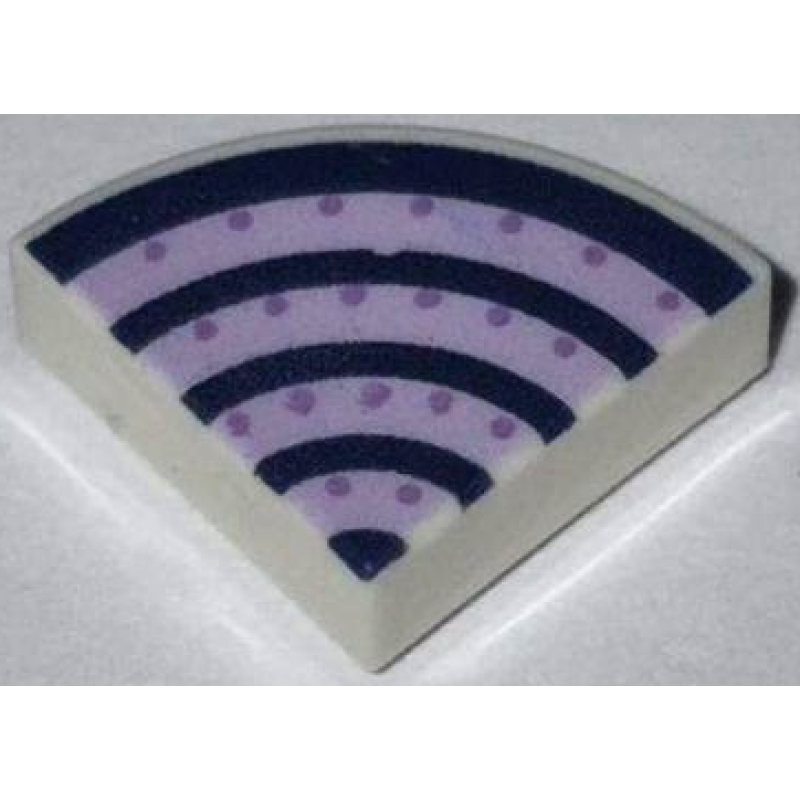 Tegel, Rond 1x1 kwart met strepen en stippen White