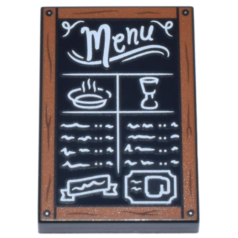 Tegel 2x3 met menu op krijt bord Black