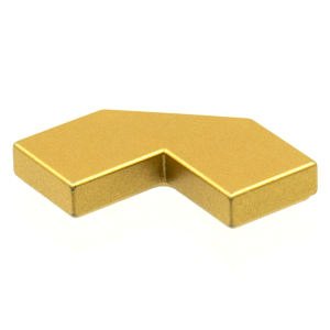 Tegel, Aangepast 2x2 met uitgesneden hoek Metallic Gold