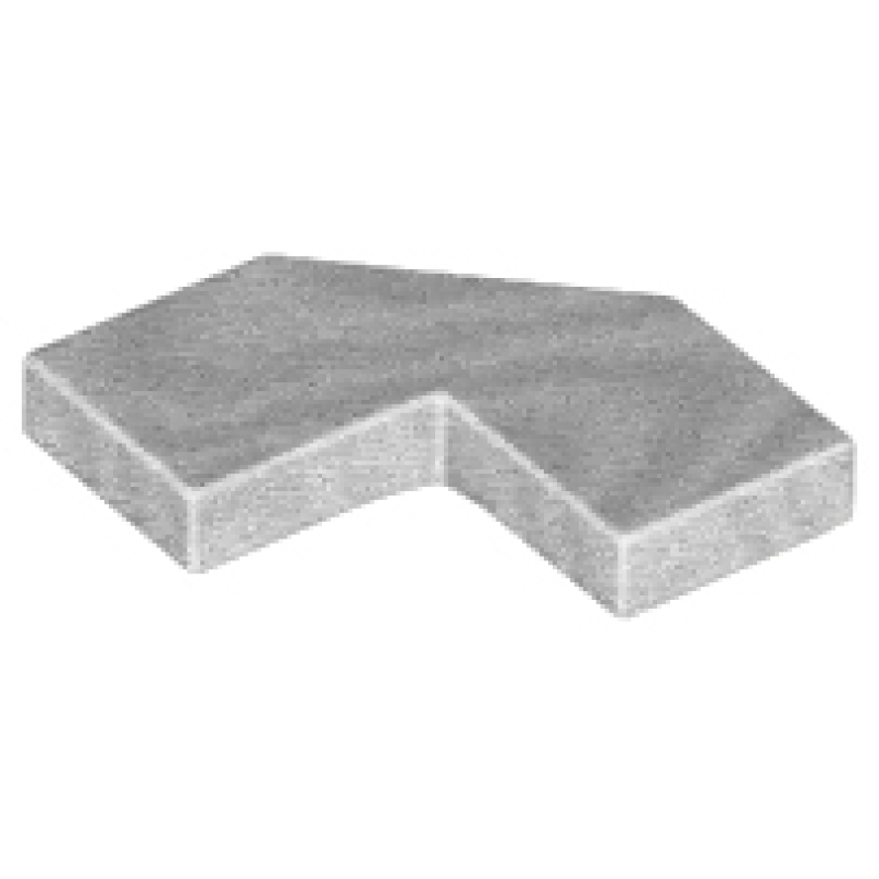 Tegel, Aangepast 2x2 met uitgesneden hoek Metallic Silver