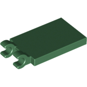 Tegel, Aangepast 2x3 met 2 dikke, open O clips Dark Green
