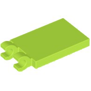 Tegel, Aangepast 2x3 met 2 dikke, open O clips Lime