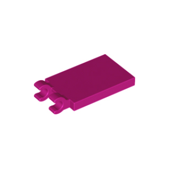 Tegel, Aangepast 2x3 met 2 dikke, open O clips Magenta