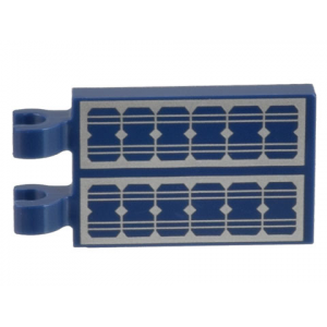 Tegel, Aangepast 2x3 met 2 clips met zonnepaneel patroon Dark Blue