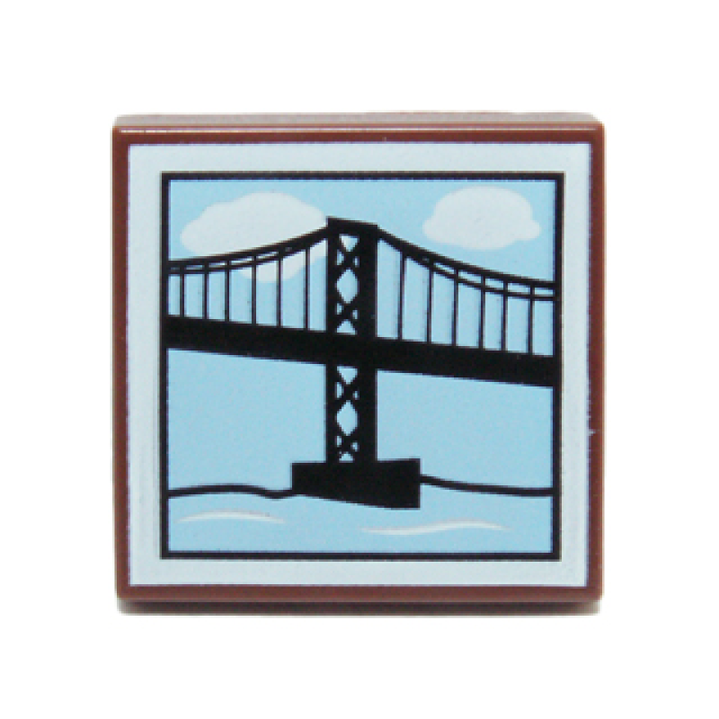 Tegel 2x2 met hangbrug opdruk Reddish Brown