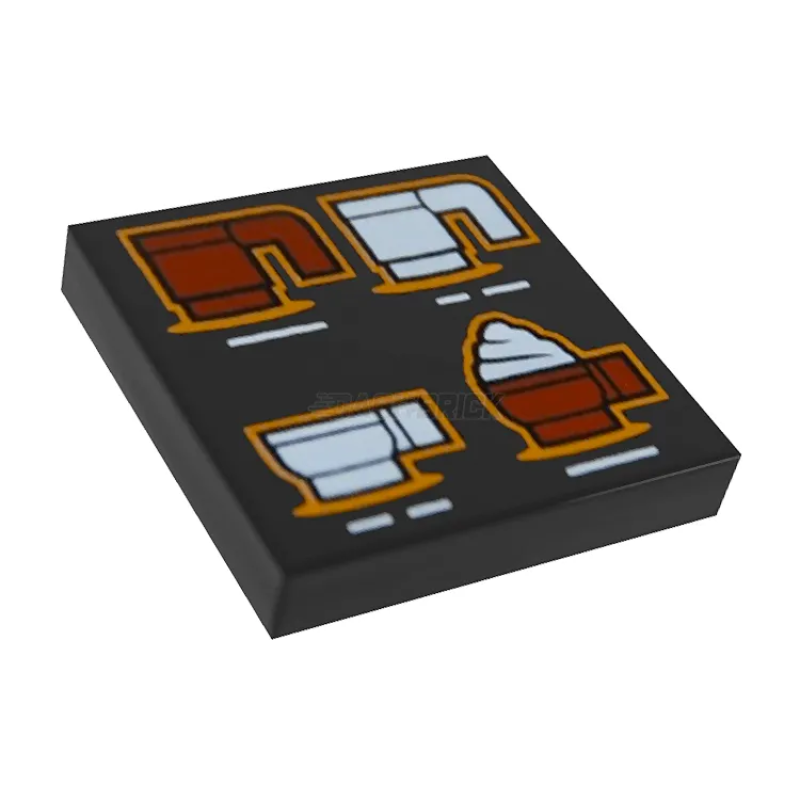 Tegel 2x2 met koffie kopjes Black