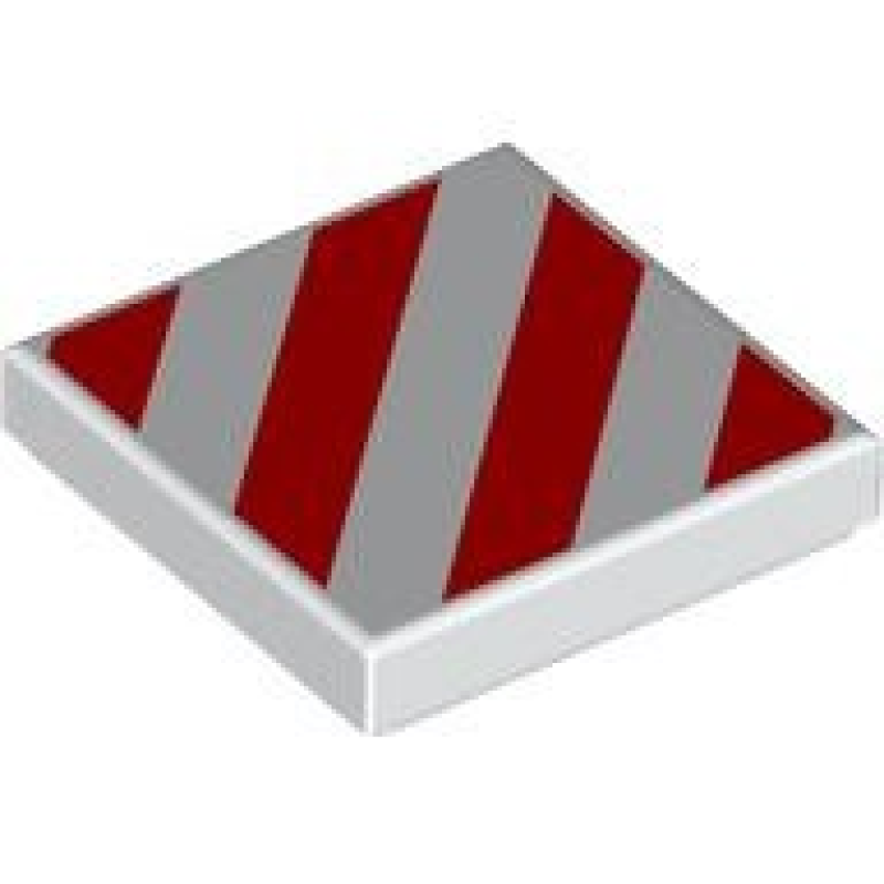 Tegel 2x2 met gevaren strepen White