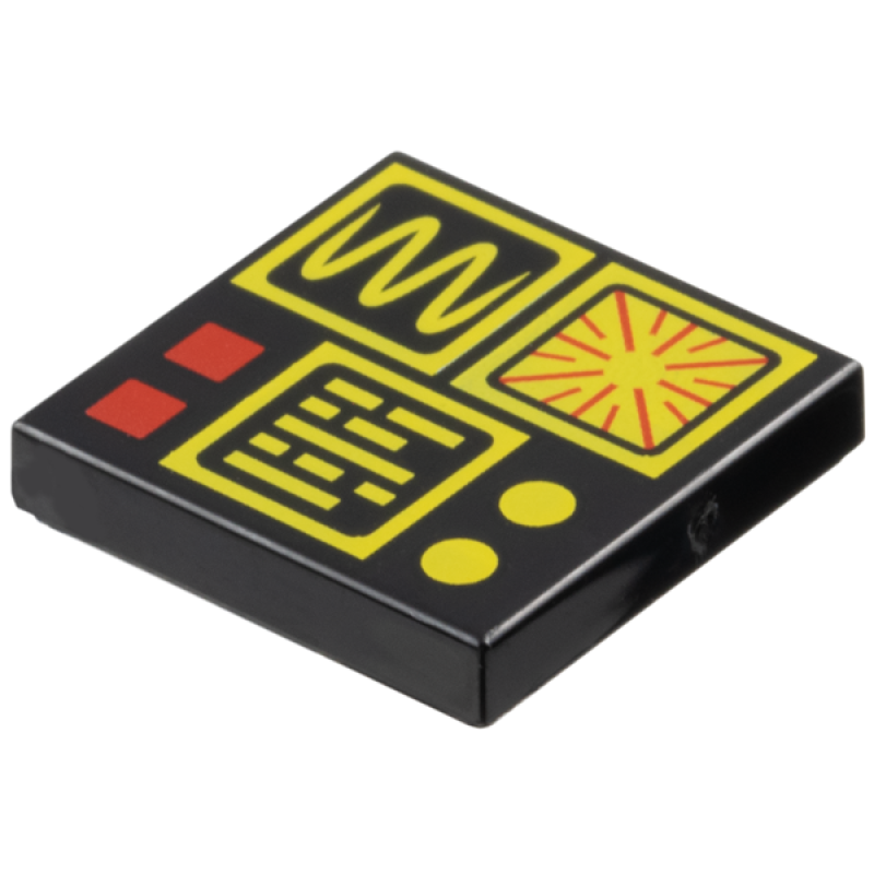 Tegel 2x2 met bedieningspaneel en displays opdruk Black