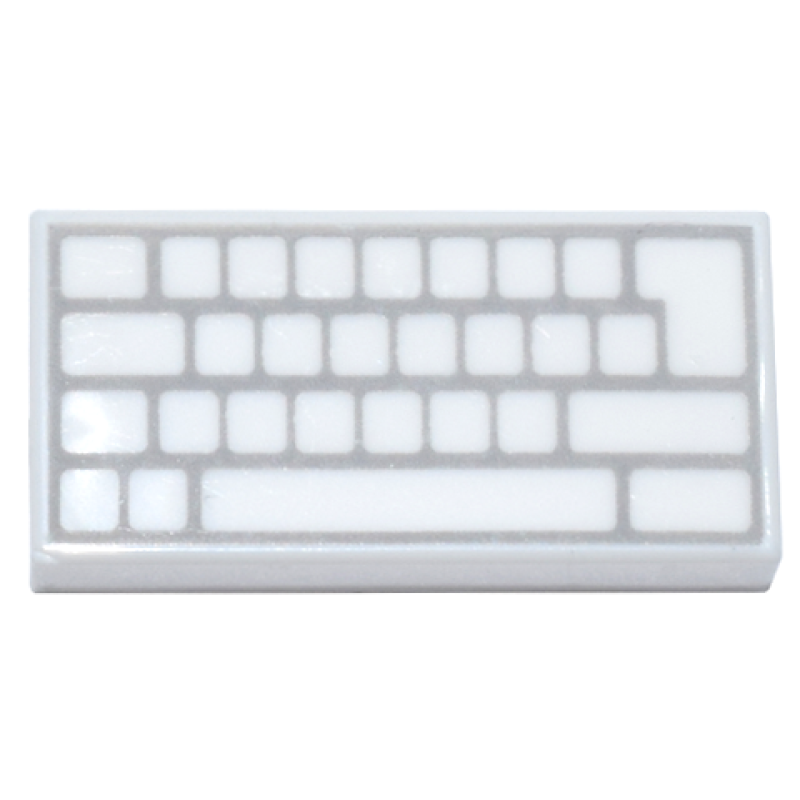Tegel 1x2 met computer toetsenbord opdruk White
