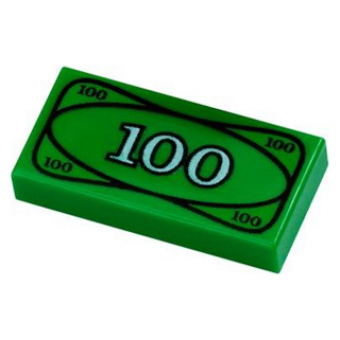 Tegel 1 x 2 met 100 dollar opdruk Green