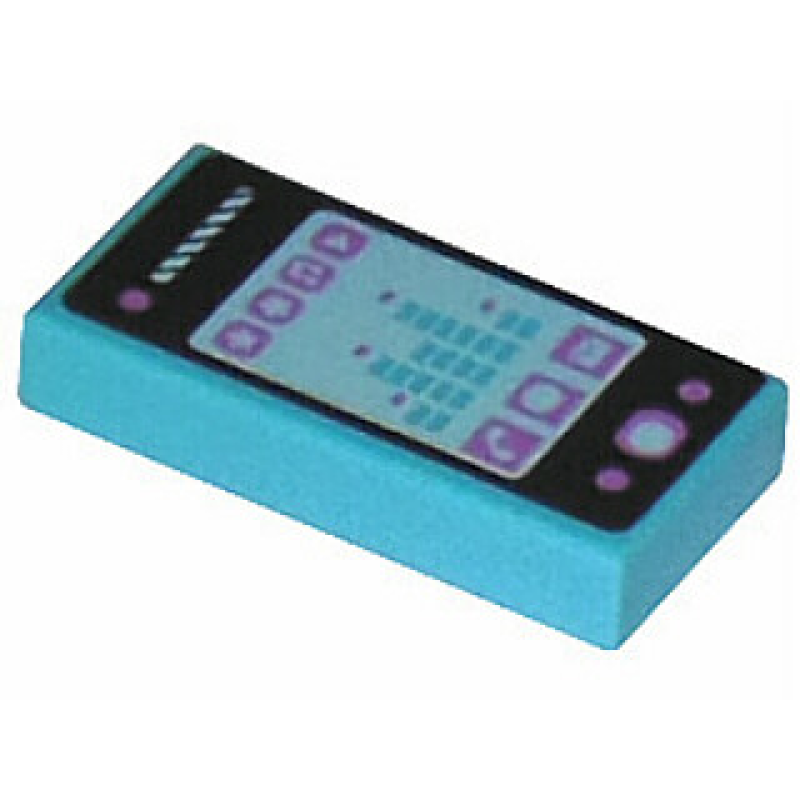 Tegel 1x2 met smartphone opdruk Medium Azure