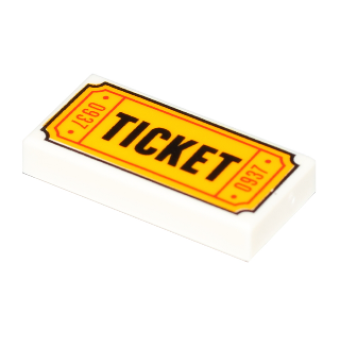 Tegel 1x2 met ticket White