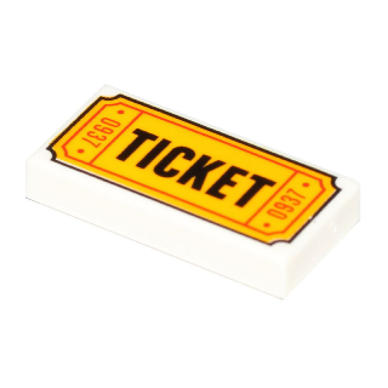 Tegel 1x2 met ticket White