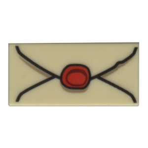 Tegel 1x2 met lakzegel Tan