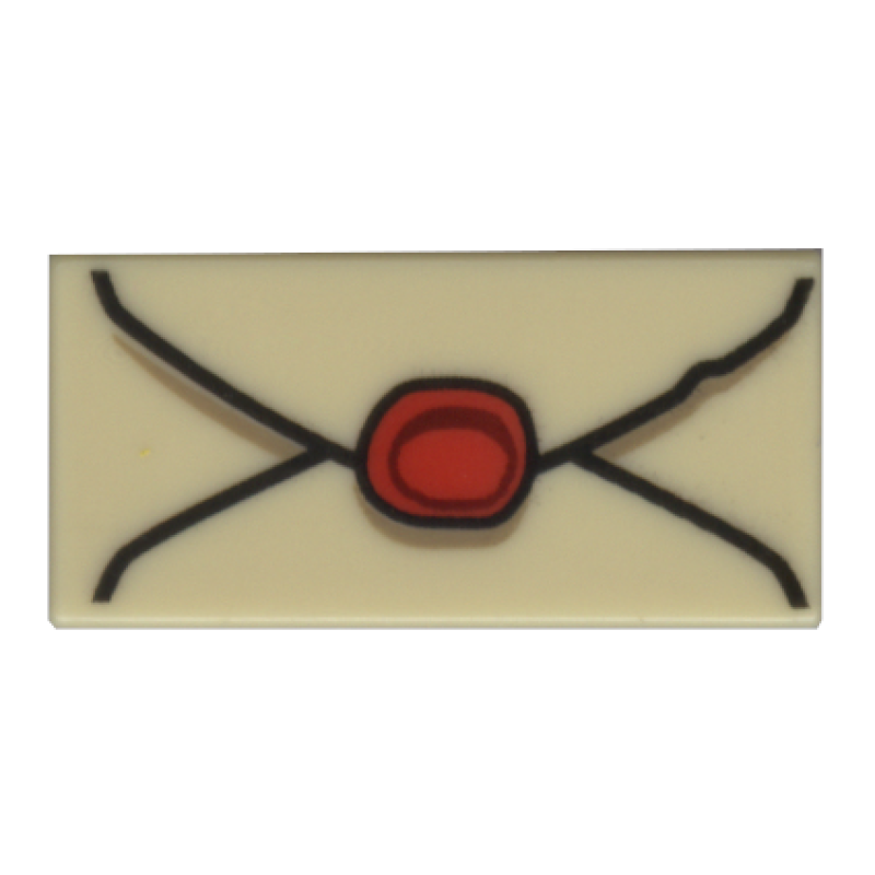 Tegel 1x2 met lakzegel Tan