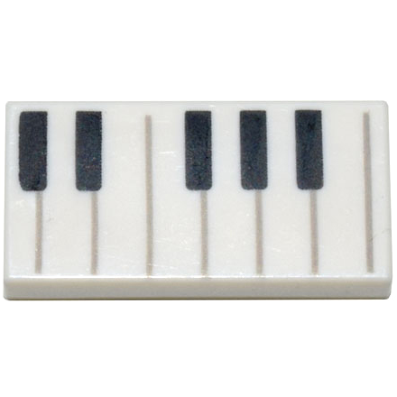Tegel 1x2 met piano toetsen White