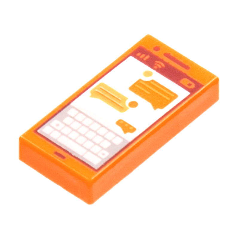 Tegel 1x2 met smartphone opdruk Orange