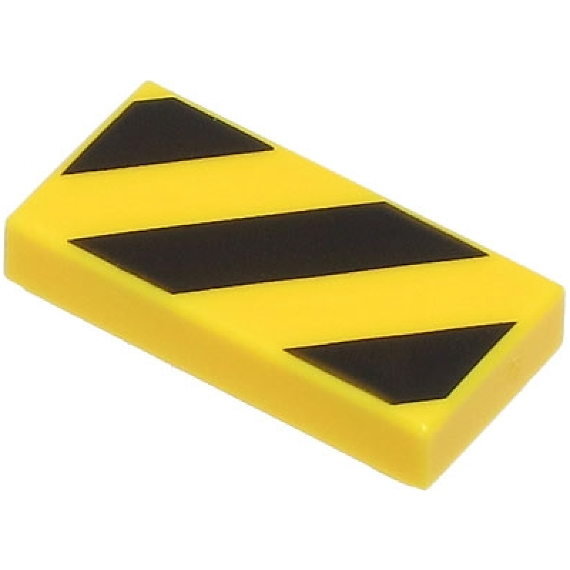 Tegel 1x2 met gevaren strepen Yellow