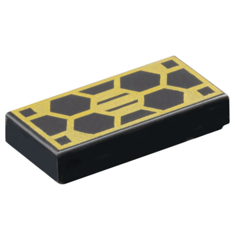 Tegel 1x2 met zeshoekig zonnepaneel Black