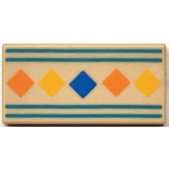 Tegel 1x2 met figuren patroon Tan