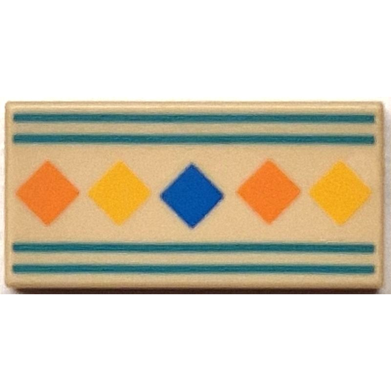 Tegel 1x2 met figuren opdruk Tan