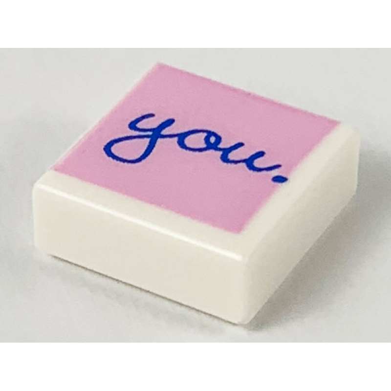 Tegel 1x1 met "you" opdruk White