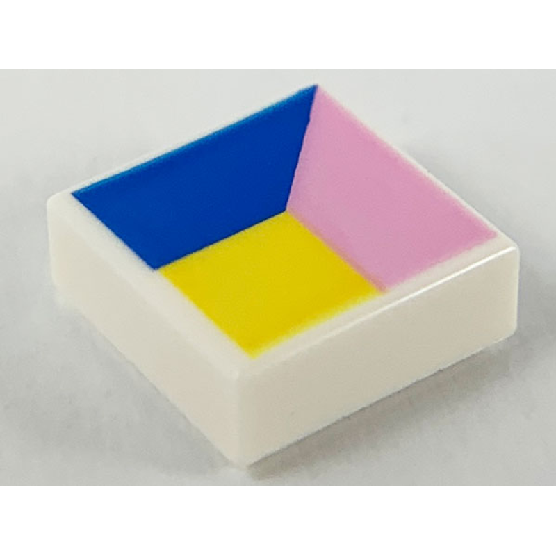 Tegel 1x1 met veelhoeken opdruk White