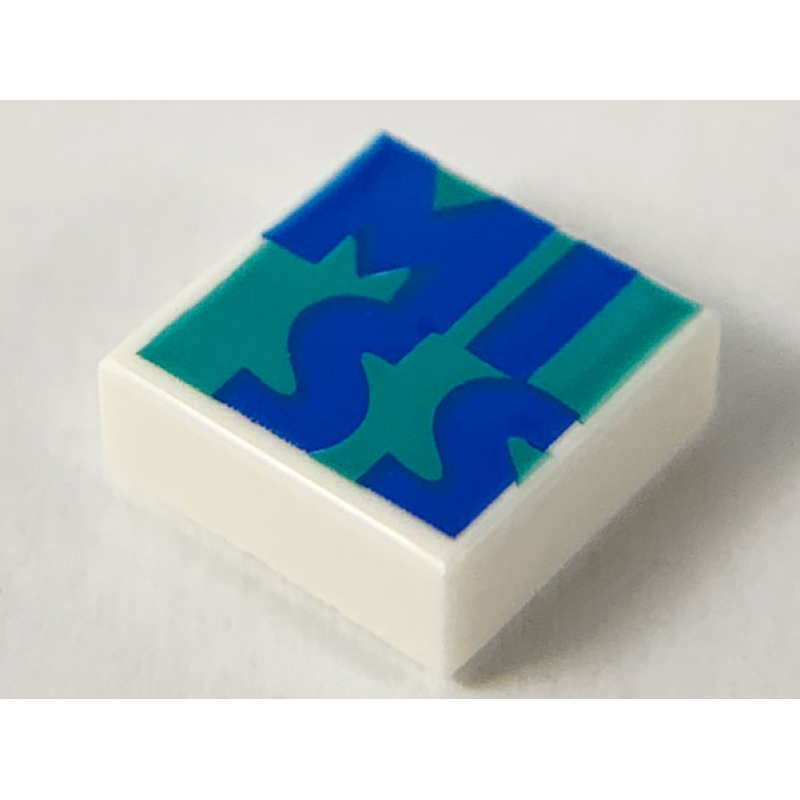 Tegel 1x1 met "miss" opdruk White