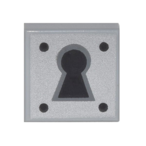 Tegel 1x1 met sleutelgat Light Bluish Gray