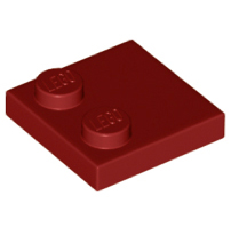 Tegel, Aangepast 2x2 met noppen aan de rand Dark Red