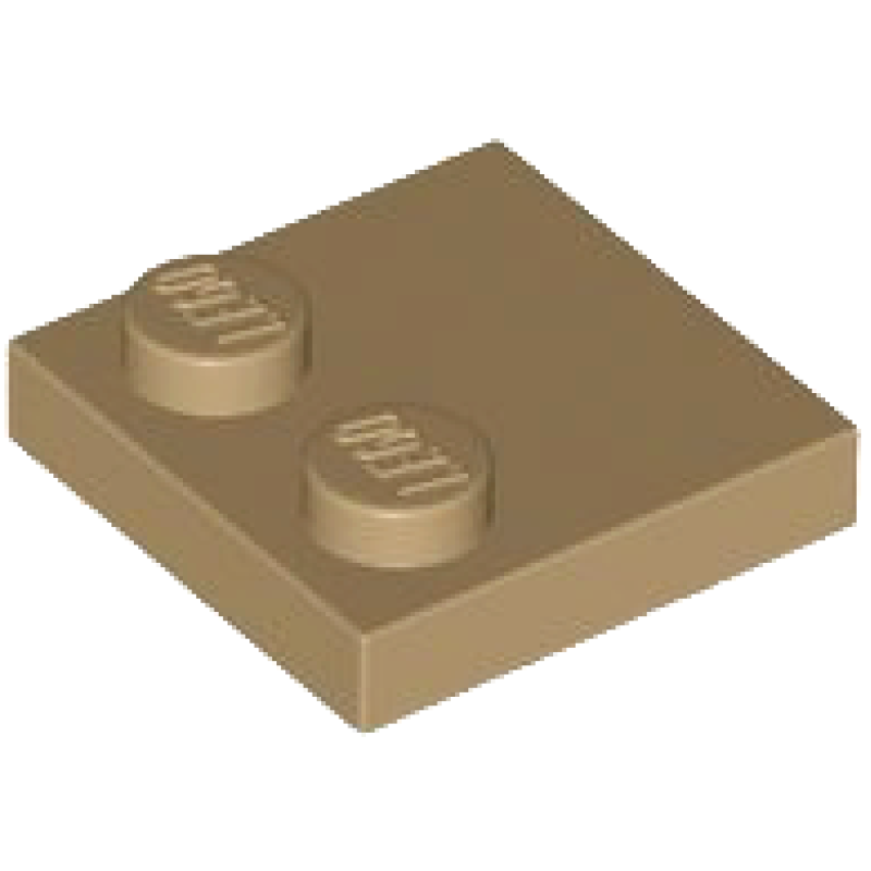 Tegel, Aangepast 2x2 met noppen aan de rand Dark Tan