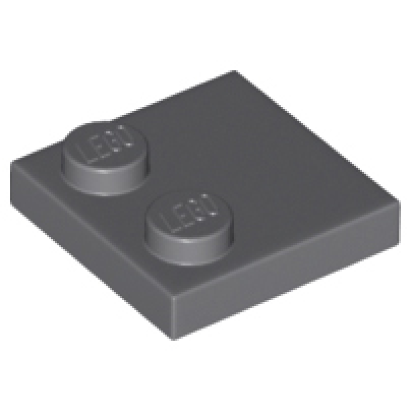 Tegel, Aangepast 2x2 met noppen aan de rand Dark Bluish Gray