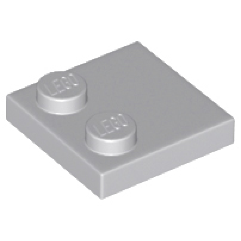 Tegel, Aangepast 2x2 met noppen aan de rand Light Bluish Gray