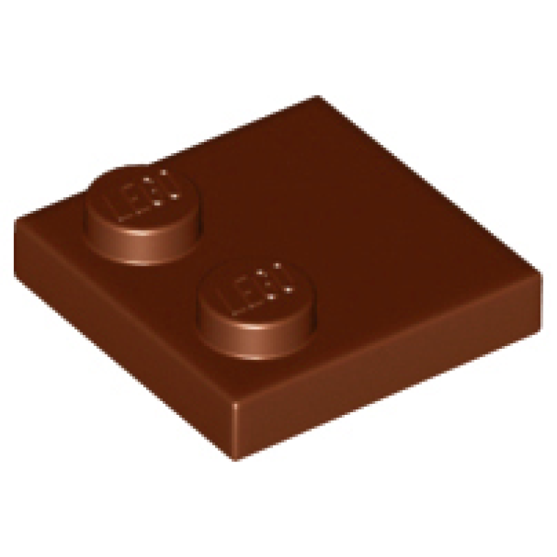 Tegel, Aangepast 2x2 met noppen aan de rand Reddish Brown