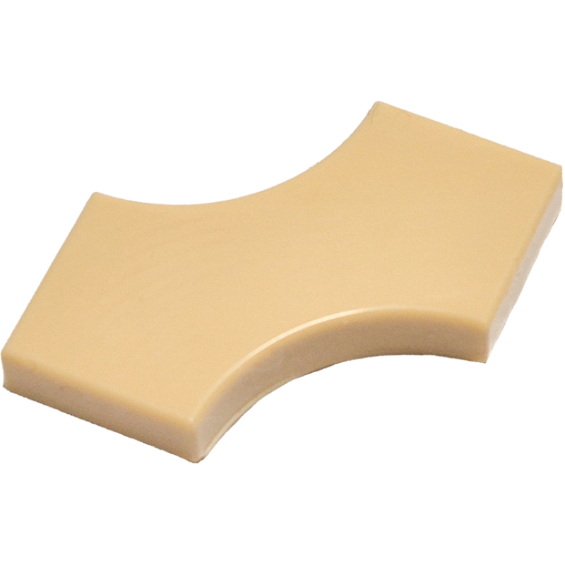 Tegel, Aangepast 2x2 met 2 1x1 gebogen inkeping (dubbele boog) Tan