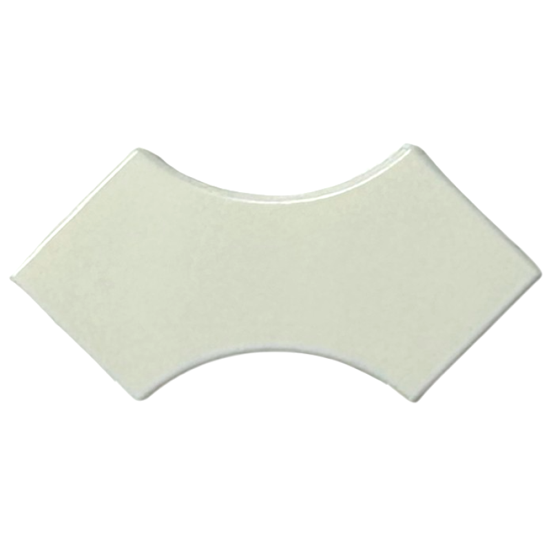 Tegel, Aangepast 2x2 met 2 1x1 gebogen inkeping (dubbele boog) White
