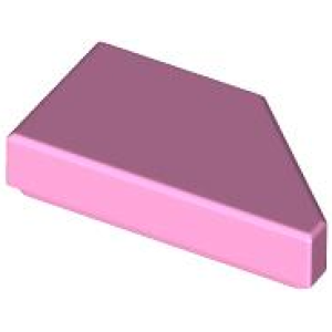Tegel, Aangepast 1x2 wig links Bright Pink