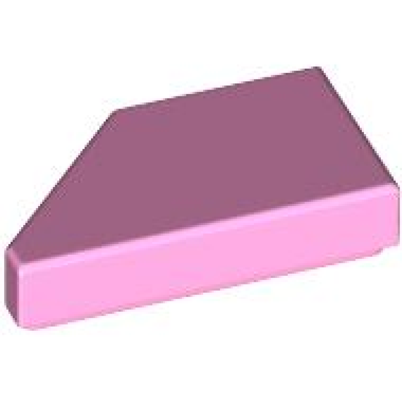 Tegel, Aangepast 1x2 wig rechts Bright Pink