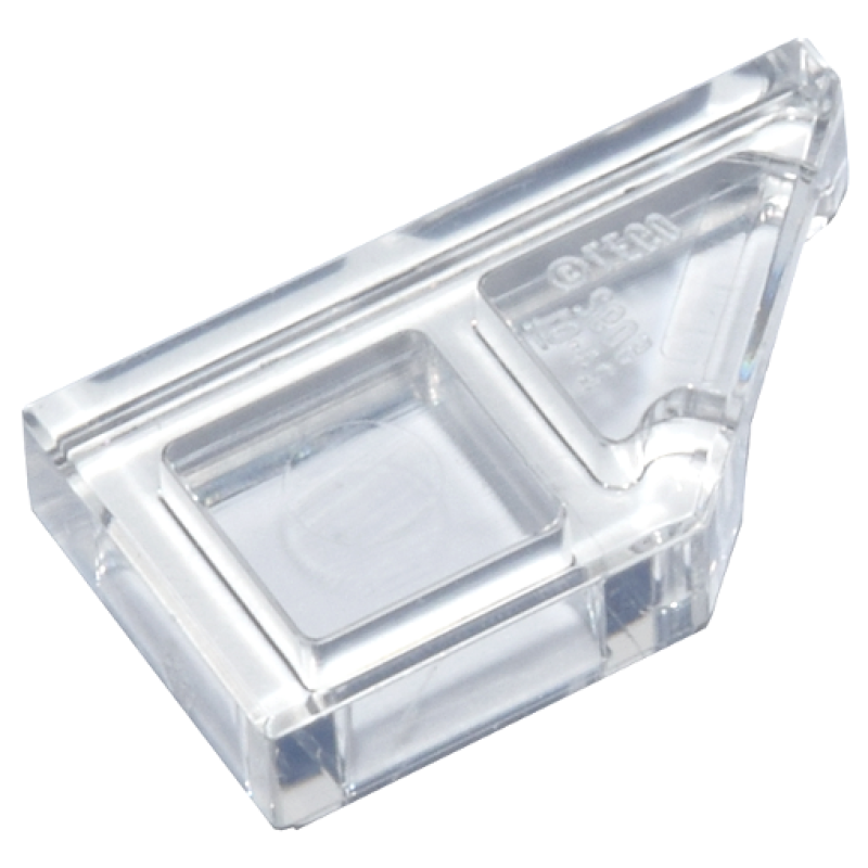 Tegel, Aangepast 1x2 wig rechts Trans Clear