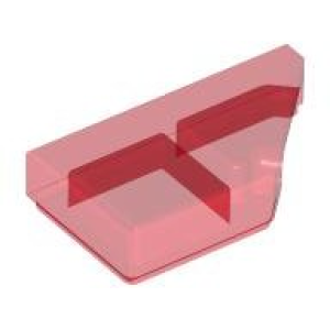 Tegel, Aangepast 1x2 wig rechts Trans Red
