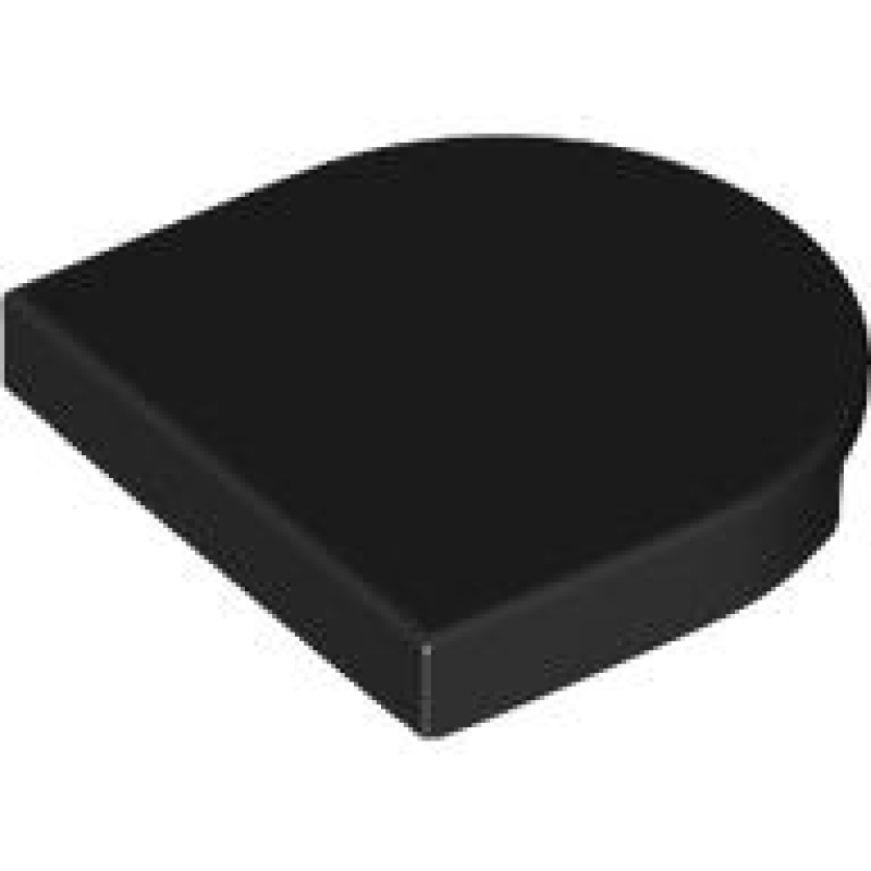 Tegel, Rond 2x2 half cirkel verlengd Black