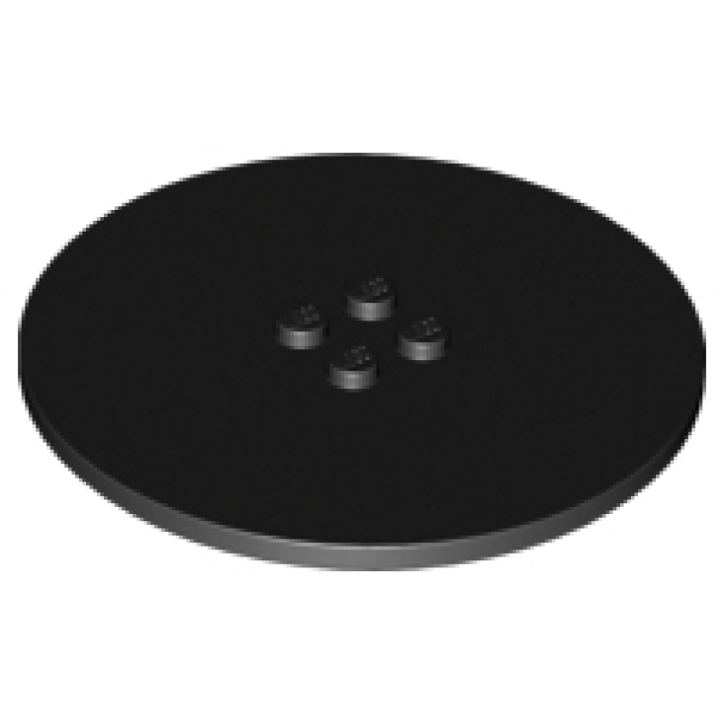 Tegel, Rond 8x8 met 4 nopjes in het midden Black