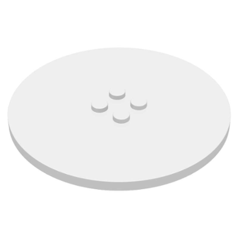 Tegel, Rond 8x8 met 4 nopjes in het midden White