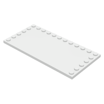 Tegel, Aangepast 6x12 met noppen aan 3 kanten White