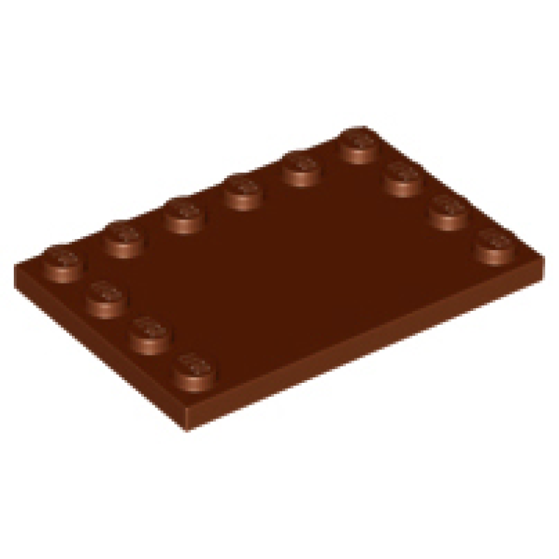 Tegel, Aangepast 4x6 met nopjes aan de randen Reddish Brown