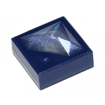 Tegel aangepast 1x1x2/3 met uitstekende satin white diamant patroon Dark Blue