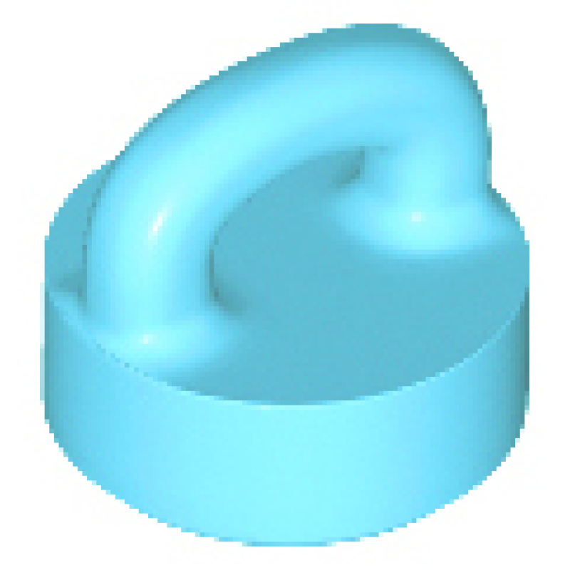 Tegel, Rond 1x1 met lus / handvat Medium Azure