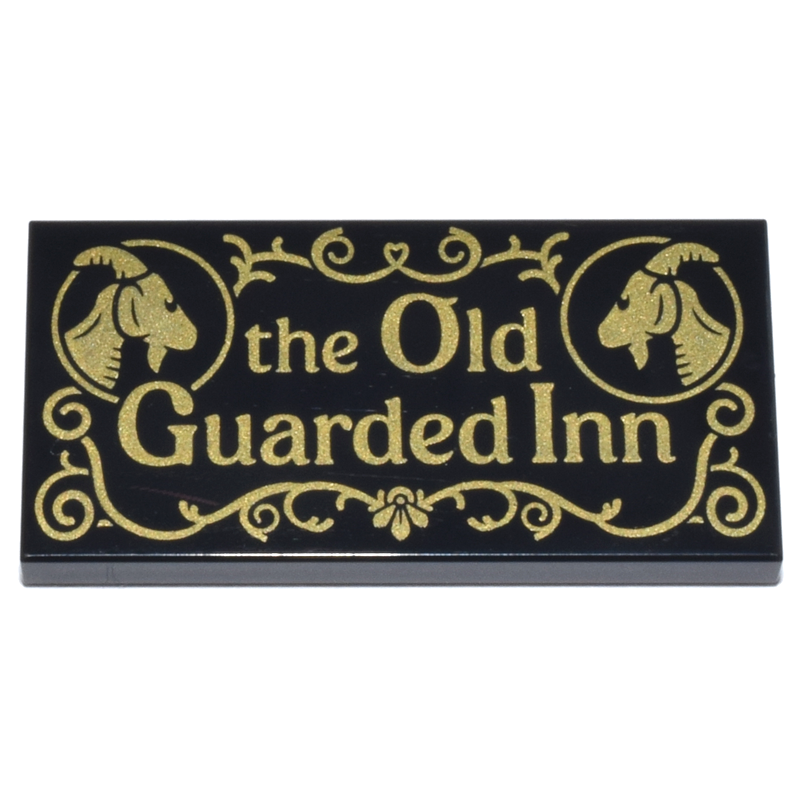 Tegel 2x4 met 'the Old Guarded Inn' opdruk Black